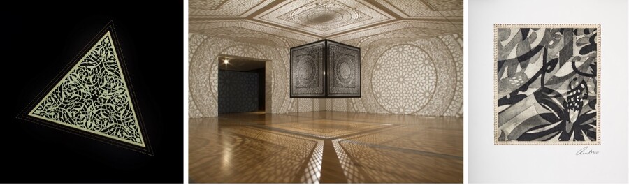 Selected artwork from the "Anila Quayyum Agha: A Beautiful Despair" exhibition.
