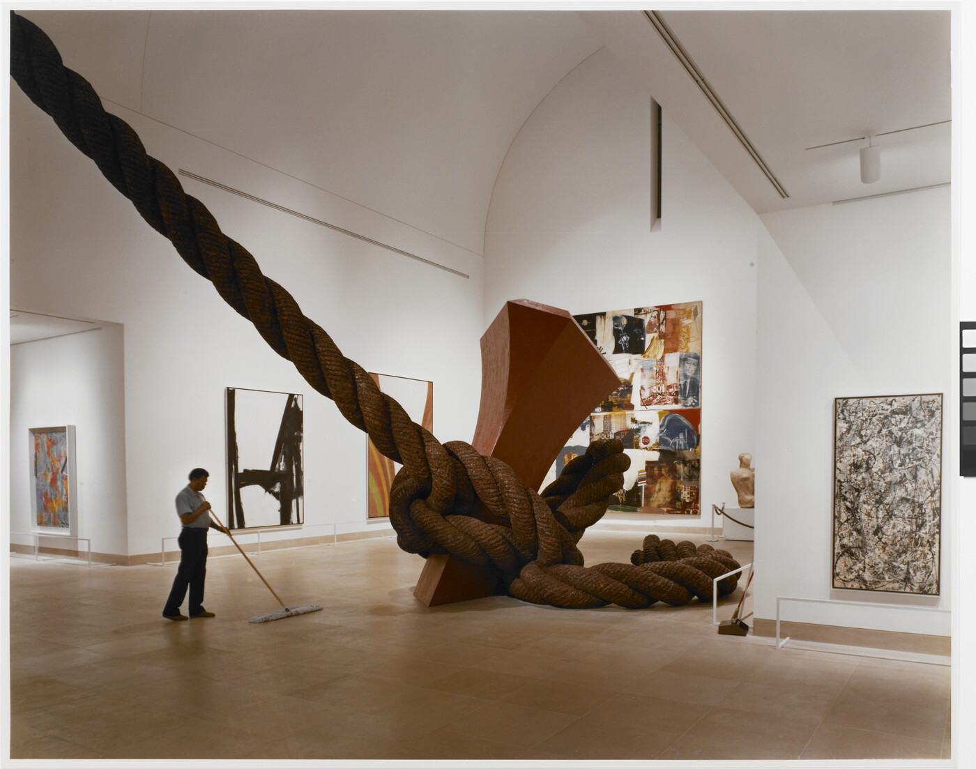 Workperson Series, Museum Worker with Top Portion of Oldenburg's "Stake