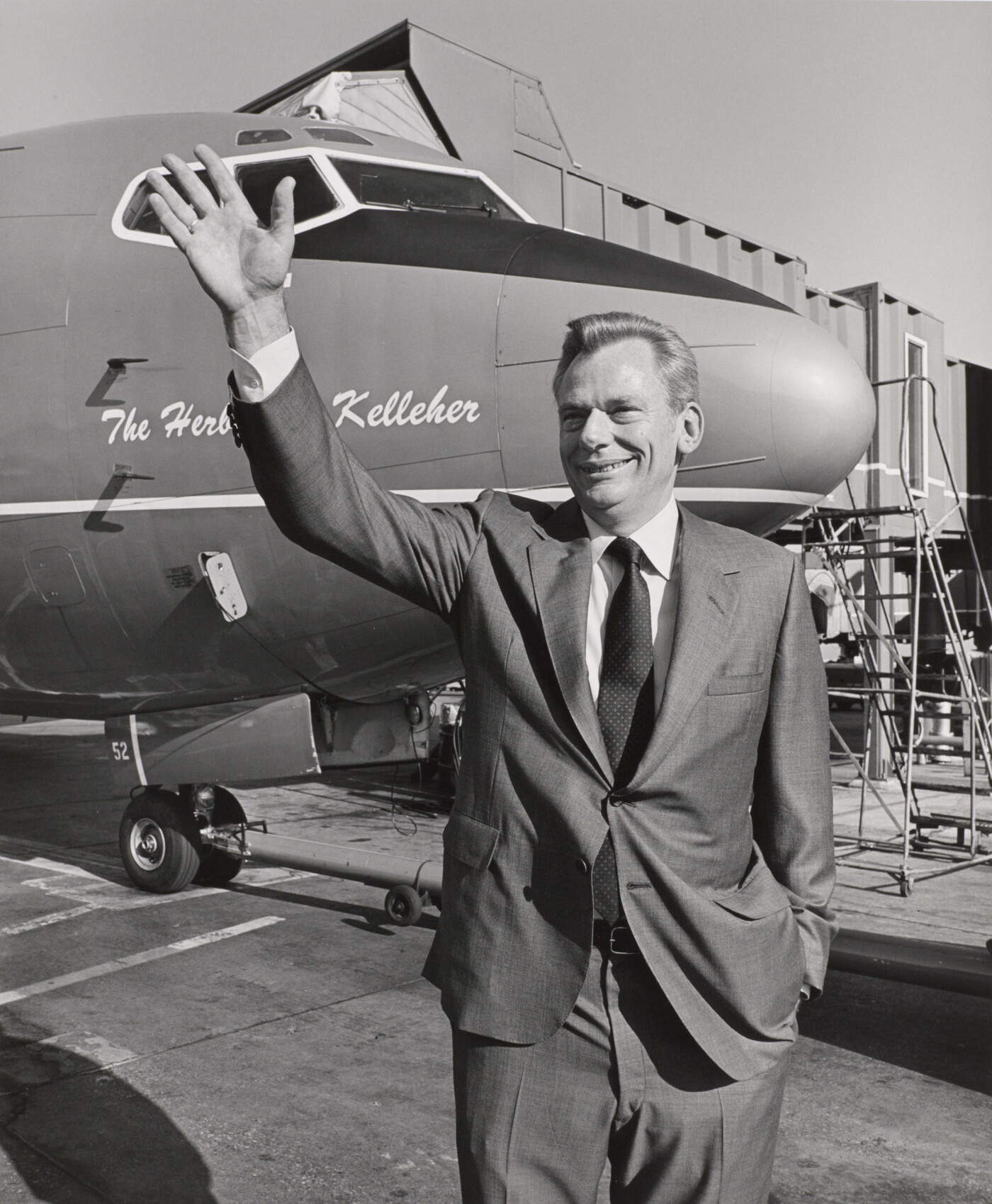 Herbert Kelleher, Chief of Southwest Airlines, at Love Field in Dallas