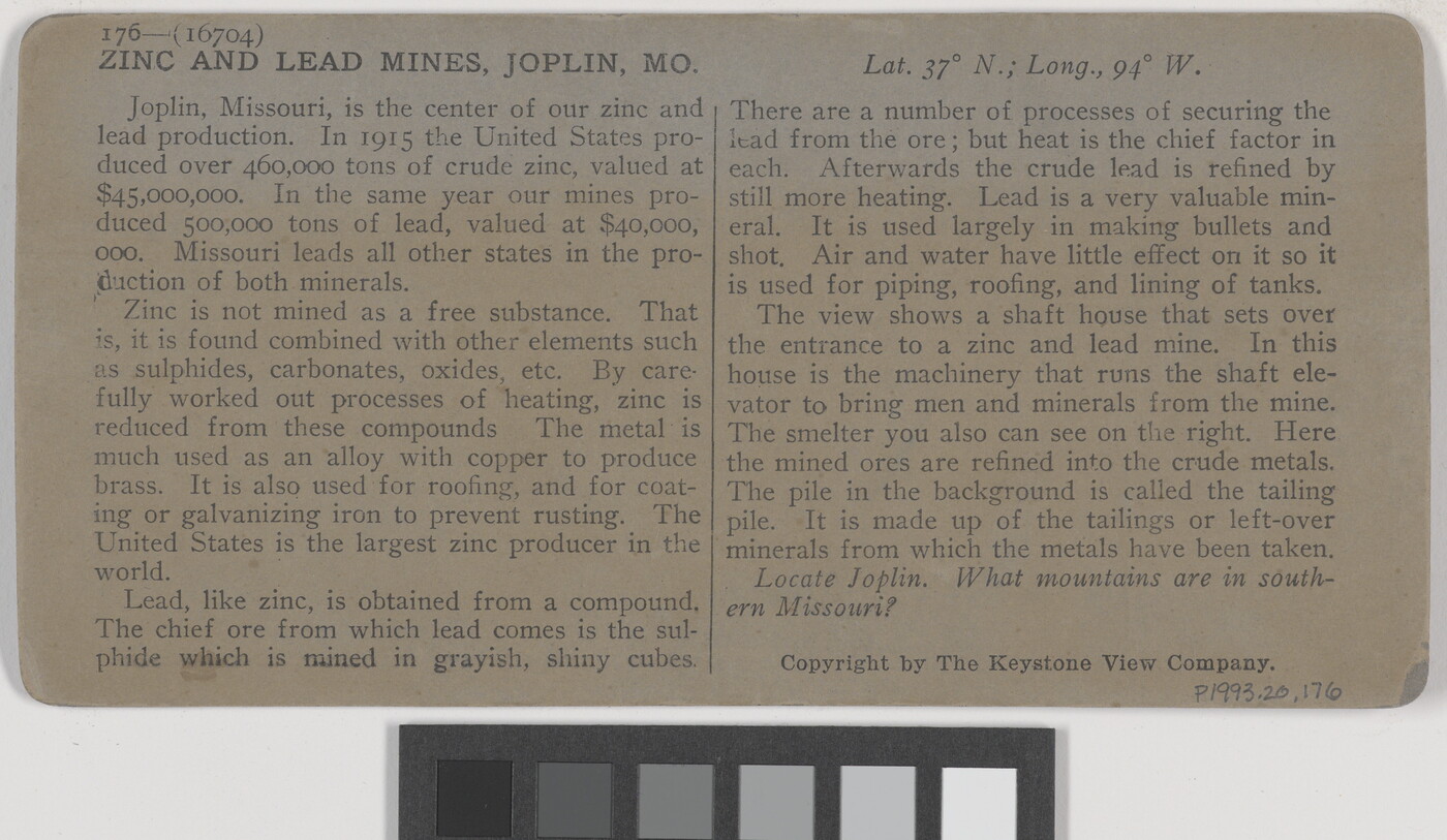 Shaft House, Smelter and Tailing Pile, Zinc and Lead Mines, Joplin, Mo